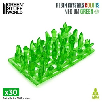 GREEN Resin Crystals - Medium
