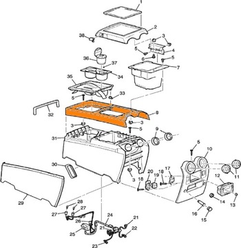 фото thumb №7, Hummer h2 03-07r туннель средний корпус верхняя рамка dekor планка