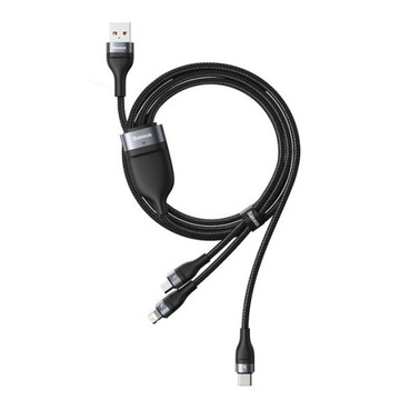 USB-КАБЕЛЬ BASEUS 3IN1 ДЛЯ IPHONE MICRO TYPE-C 5A LED