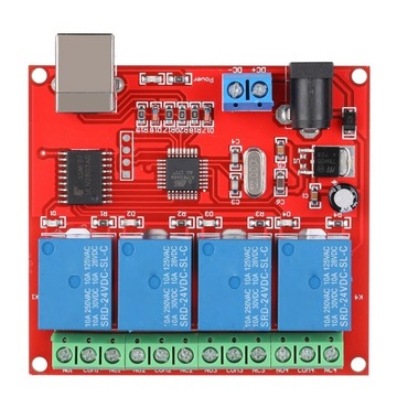 4-kanałowy komputer 24 V USB inteligentny kontroler przełącznika PC moduł napędu przekaźnika np