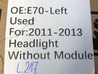 Фара ксенон led без  модулів без оснащення ліва передня до bmw x5 e70 10-13 lci європа Оригінал, фото thumb