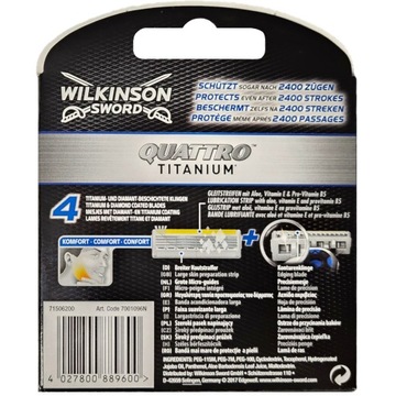 14x Wkłady Nożyki WILKINSON Quattro TITANIUM Core Motion