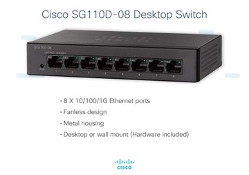 8-портовый гигабитный настольный коммутатор Cisco SG110D-08
