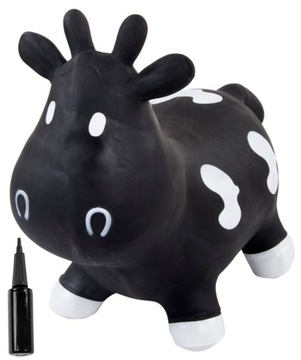 Skoczek gumowy dla dzieci KRÓWKA 57 cm czarno-biał