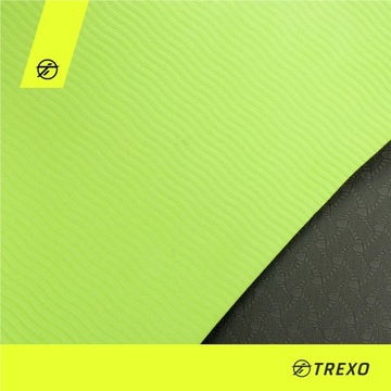 Коврик для упражнений для фитнеса и йоги TREXO 6мм зеленый