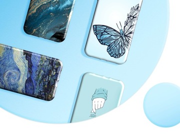 ETUI DO XIAOMI REDMI NOTE 9 PRO WZORY NIEBIESKIE BLUE BLAU OBUDOWA CASE