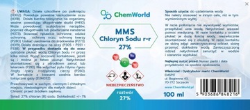 Хлорит натрия Mms r-r 27% NaClO2 100 мл - ChemWorld