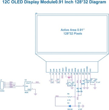 OLED-ЖК-ДИСПЛЕЙ 0,91 дюйма 128x32 I2C ARDUINO