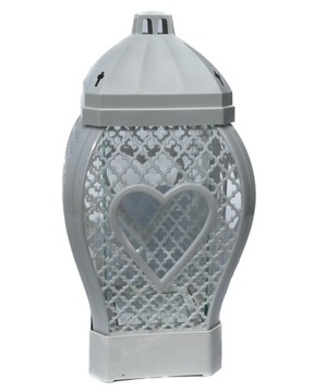 свеча-фонарь Glamour Heart Openwork черная 29 см