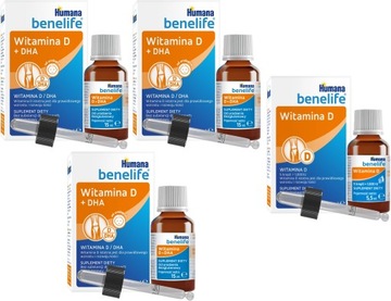 HUMANA BENELIFE D3 + КАПЛИ DHA В ПИПЕТКЕ 15 МЛ x3 + ВИТАМИН D3 5,5 МЛ x1