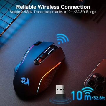 Беспроводная игровая мышь Redragon M810 Pro, проводная игровая мышь с разрешением 10 000 точек на дюйм