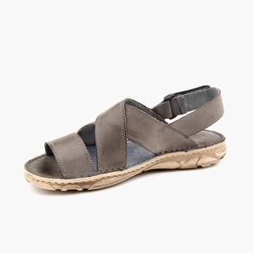 037 MAXIMUS polskie sandały na rzepy SKÓRA SZ 44
