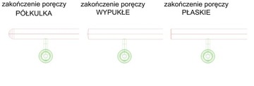 Poręcz ścienna, schodowa, okrągła L 150cm, czarna, biała, grafit, LOFT