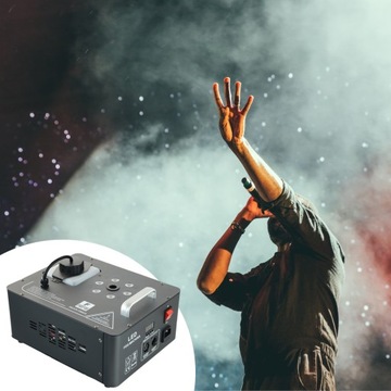 Вертикальный дымогенератор со светодиодной подсветкой RGB 1200Вт, пульт DMX /Firefog+ жидкость 1л