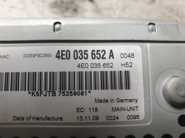 фото thumb №5, Audi a6 c6 считыватель mmi 3g навигации 4e0035541l