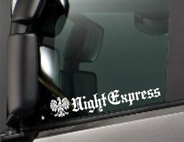Naklejka na tira busa szybę NIGHT EXPRESS Orzełek Polska *KOLORY *50cm