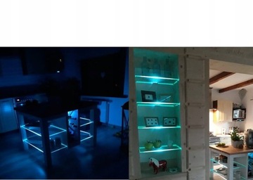 Комплект RGB-светодиодов: 2 зажима из ПВХ для стеклянных полок Pi