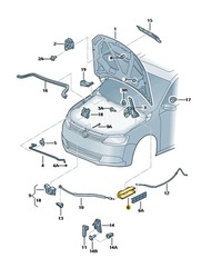 фото thumb №10, З'єднувач троси капот vw polo golf tiguan 5n0823411a