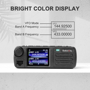 CB РАДИО RADIODDITY DB25-D МОБИЛЬНЫЙ РАДИОТЕЛЕФОН 20ВТ ОВЧ 300К КОНТАКТЫ GPS