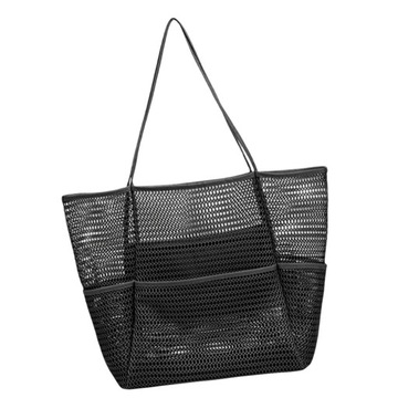 Пляжная сумка Durable Beach Bag Mesh Storage черная