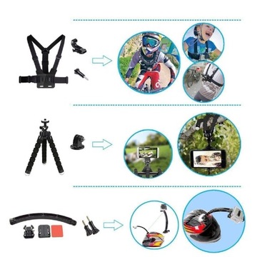 216W1 ПРОФЕССИОНАЛЬНЫЕ АКСЕССУАРЫ ДЛЯ НАБОРА ЭКШН-КАМЕРЫ ДЛЯ GOPRO HERO 10/9/8