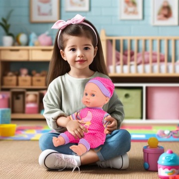 LALKA INTERAKTYWNA DO KARMIENIA BOBAS ZESTAW MAŁA MAMA BOBASEK MÓWI BUTELKA