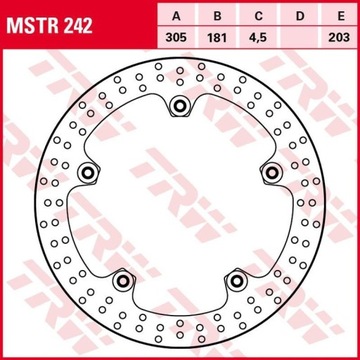 ТОРМОЗНОЙ ДИСК ПЕРЕДНИЙ BMW R 1250GS/ADV '19-, (305X181X5MM)