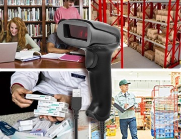БЕСПРОВОДНОЙ 1D/2D сканер штрих-кодов QR, автоматический считыватель