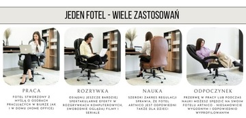 KRZESŁO BIUROWE FOTEL BIUROWY OBROTOWY Z PODNÓŻKIEM ARTNICO DO BIURA POKOJU