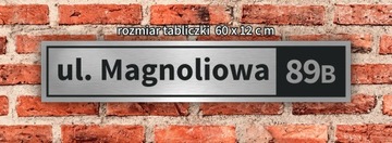 Tabliczka tablica ADRESOWA ALUMINIUM Nr domu 12x60