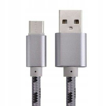 КАБЕЛЬ БЫСТРОЙ ЗАРЯДКИ USB / TYPE-C, плетеный, 2 м
