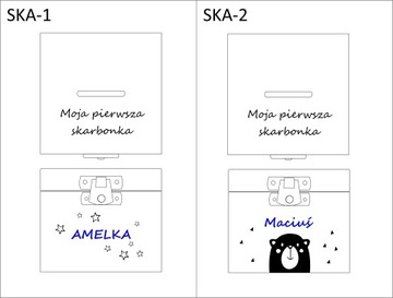 SKARBONKA drewniana szkatułka BIAŁA prezent GRAWER