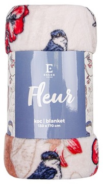 КРАСИВОЕ БЕЖЕВОЕ ОДЕЯЛО С УЗОРАМИ ЦВЕТОВ FLEUR 130х170 СМ