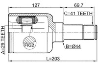 фото thumb №3, Шарнир полуось внутренний левый ford explorer tub 2011-2013 can febest