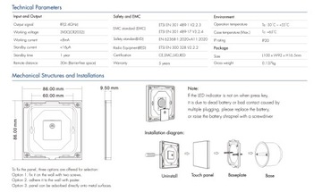 TW5(W) RF Светодиодная панель RGB+CCT Touch, 1-зонная летучая мышь
