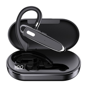 Беспроводная Bluetooth-гарнитура V5.1 с одним ушным крючком для офисных шорт, серая