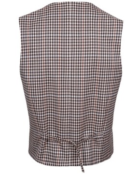 Brązowa kamizelka w grubą kratę meska elegancka + dodatki - 46