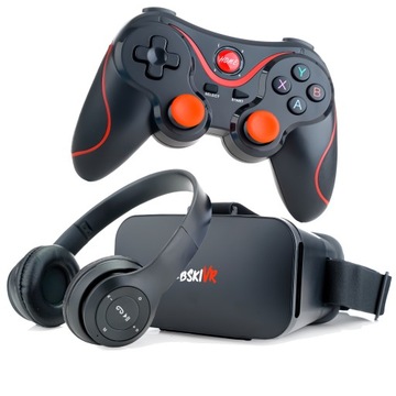 WIRTUALNA RZECZYWISTOŚĆ GOGLE VR 3D 360 DO TELEFONU Z KONTROLEREM SŁUCHAWKI
