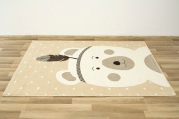160x225 см БЕЖЕВЫЙ КОВЕР LUNA KIDS ДЕТСКИЙ МЕДВЕДЬ APACZ СТИЛЬ БОХО