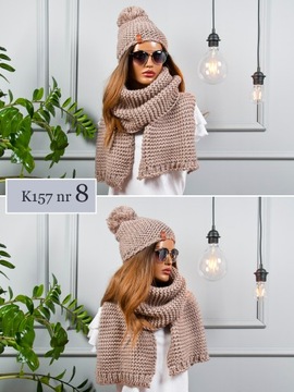 CZAPKA beanie + KOMIN SZALIK POLSKI KOMPLET KOLORY