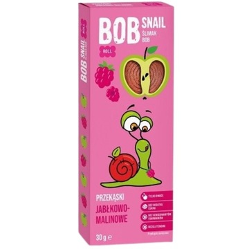 Закуска BOB SNAIL БЕЗ САХАРА улитка яблоко малина 30г. для детей
