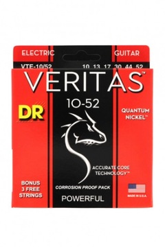 СТРУНЫ ДЛЯ ЭЛЕКТРИЧЕСКОЙ ГИТАРЫ DR VTE 10-52 VERITAS