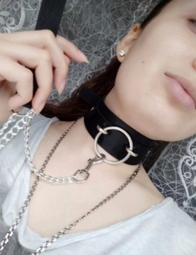 BDSM101C Кожаное ожерелье GOTH CHOKER воротник