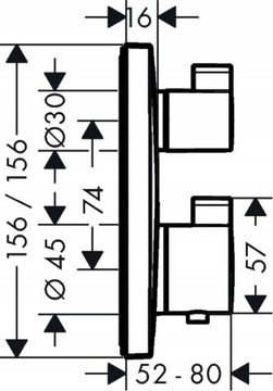 HANSGROHE zestaw podtynkowy czarny mat TERMOSTAT