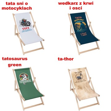 Leżak Drewniany Ogrodowy Tata Galaxy Pomysł na Prezent z Okazji Dnia Taty