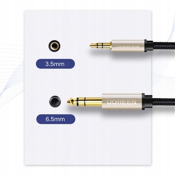 UGREEN Kabel Adapter Przewód Audio Mini Jack 3.5mm Do Jack 6,35mm TRS 2m