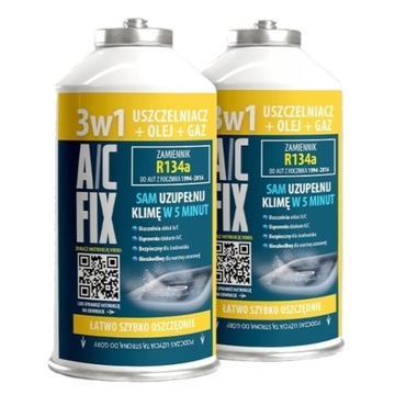 НАБОР 2xSEALANT GAS OIL CLIMATE R134A 3в1+50% КАБЕЛЬ БОЛЬШАЯ БАНКА 626г