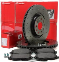 фото thumb №1, Brembo xtra тормозные диски+ тормозные колодки перед audi s3 vw golf r