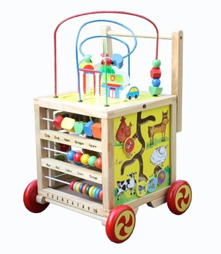 ДЕРЕВЯННАЯ МУЛЬТИМЕДИЙНАЯ ИГРОВАЯ СТАНЦИЯ WOODEN WALKER PUSH CUBE
