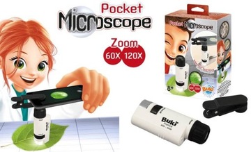 Mikroskop kieszonkowy z uchwytem na telefon Buki